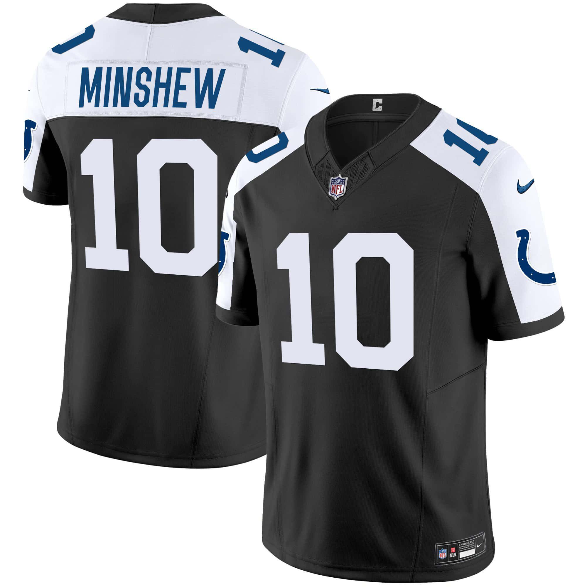 Men Indianapolis Colts #10 Minshew Black 2024 Nike Vapor Limited NFL Jersey
